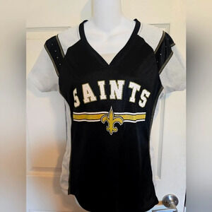 NFL team New Orleans SAINTS Women's Sequin Jersey SzMed